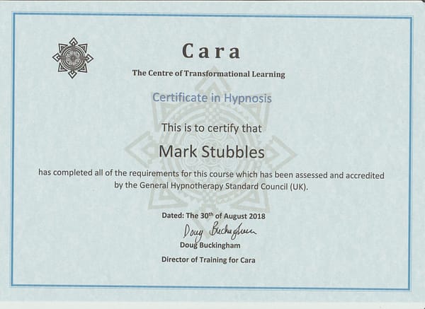 certificate in hypnosis