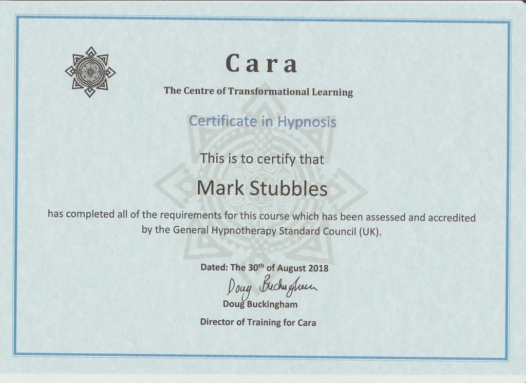 certificate in hypnosis